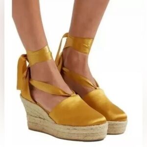 Tory Burch Elisa Wedge Espadrille Golden Fry